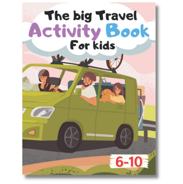 The Big Travel Activity Book Workbook for Coloring, Counting, Mazes