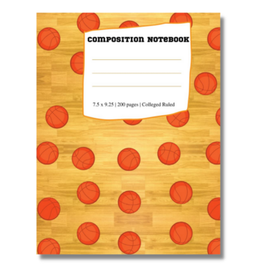Basketball composition notebook and journal