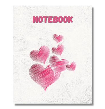 Notebook with hearts