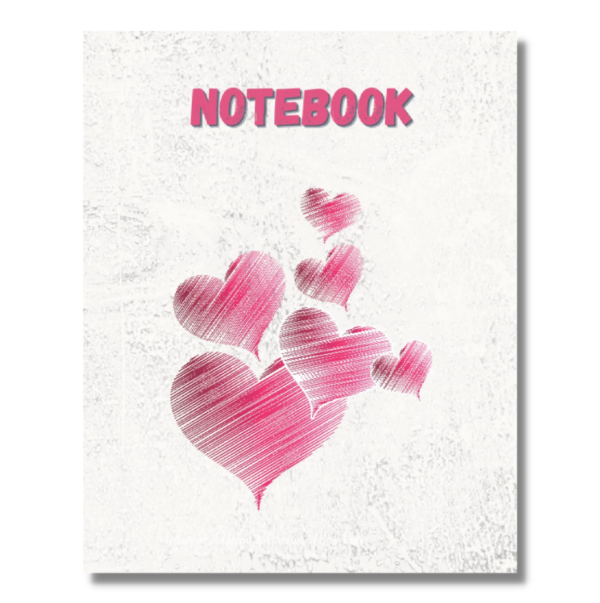 Notebook with hearts